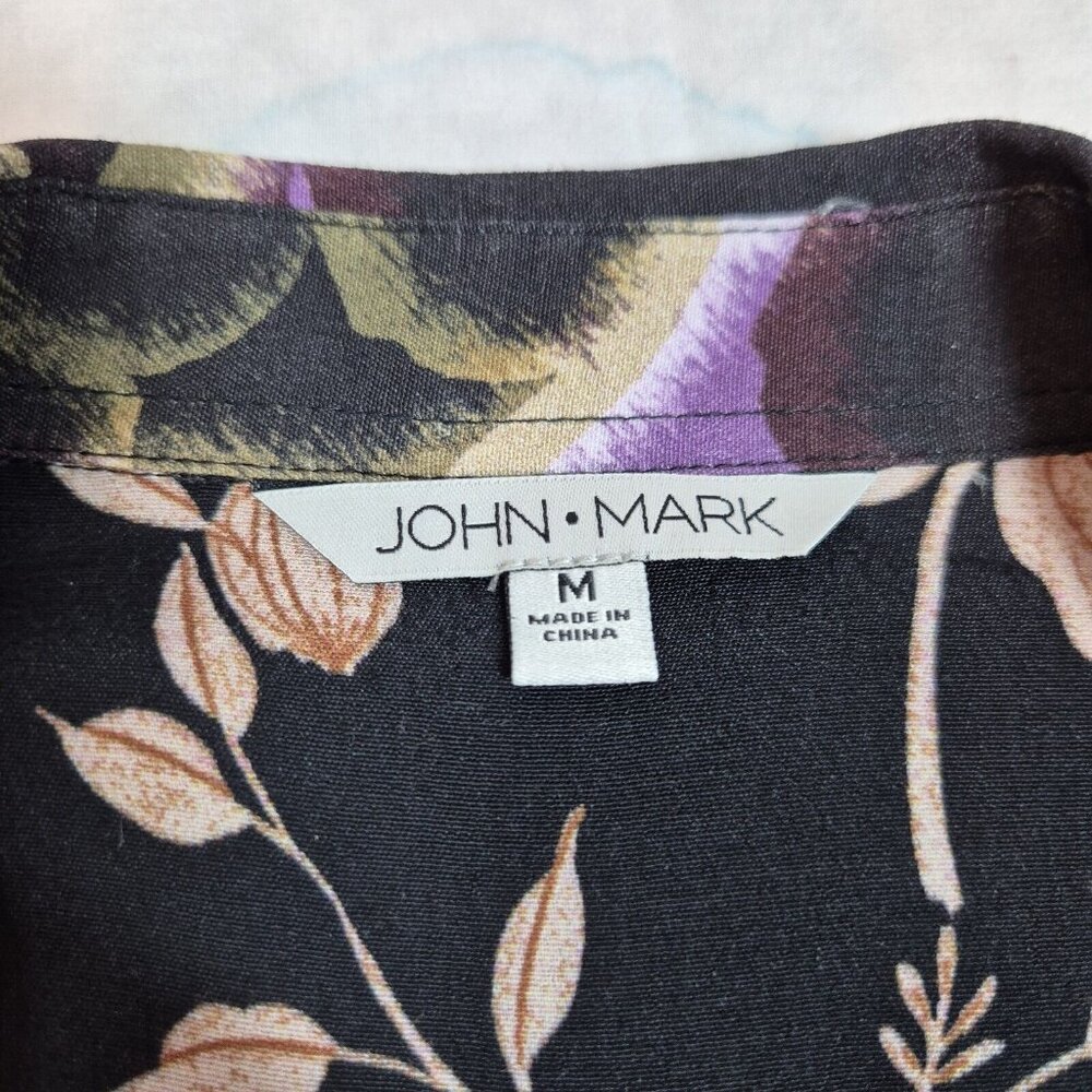 John Mark Women's Blouse Size M Embroidered Floral Black Tunic Top  Shirt (29) - Picture 12 of 16